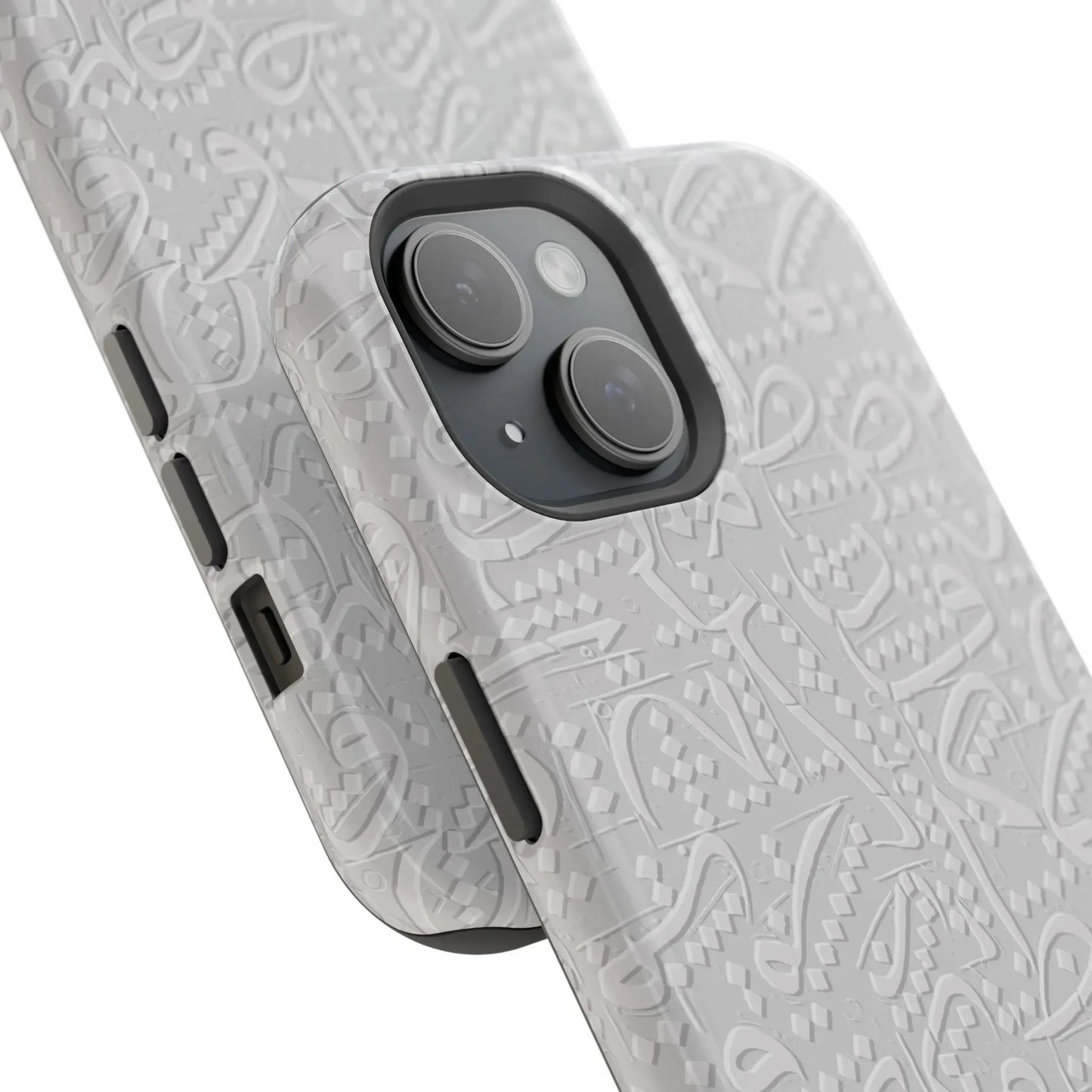 White Arabic calligraphy letters - Iphone Magnetic Tough Case book cover