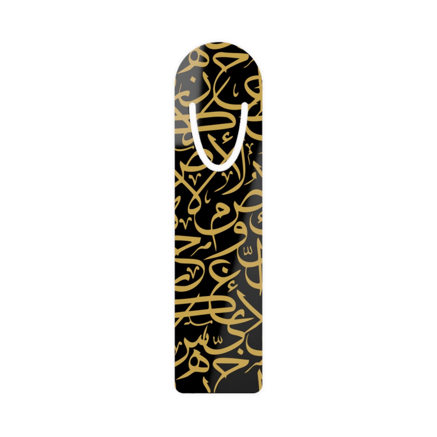 Black and Gold Arabic Letters Bookmark - Stylish Metal Page Holder