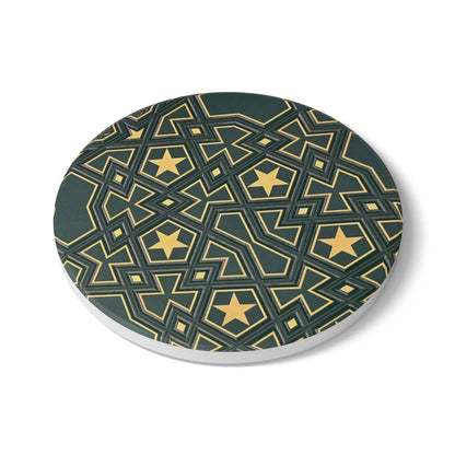 Masjid Al-Haram Pattern Ceramic Coaster, Stylish Drinkware, Home Decor, Gift for Housewarming, Coffee Table Accessory book cover
