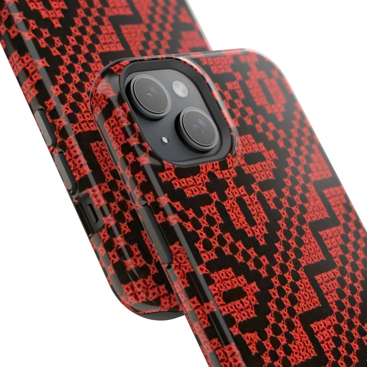 Red and Black Tatreez Design - Iphone Magnetic Tough Case book cover