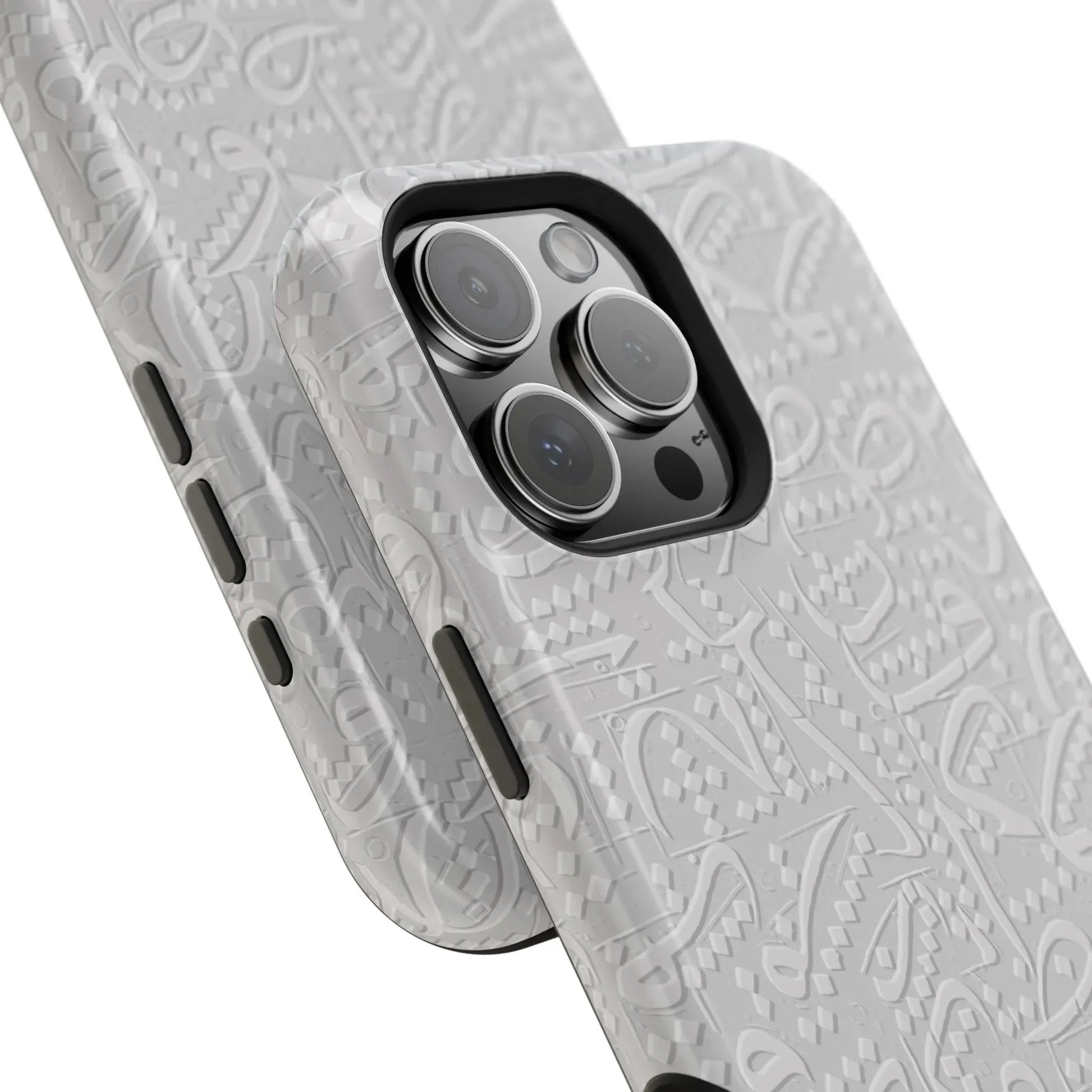 White Arabic calligraphy letters - Iphone Magnetic Tough Case book cover