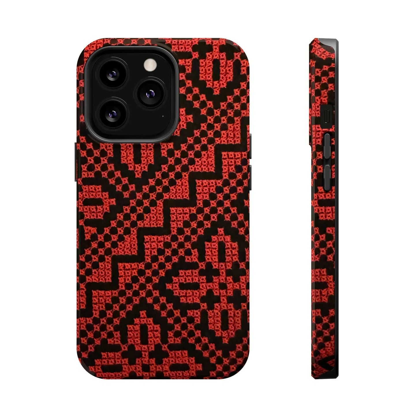 Red and Black Tatreez Design - Iphone Magnetic Tough Case book cover