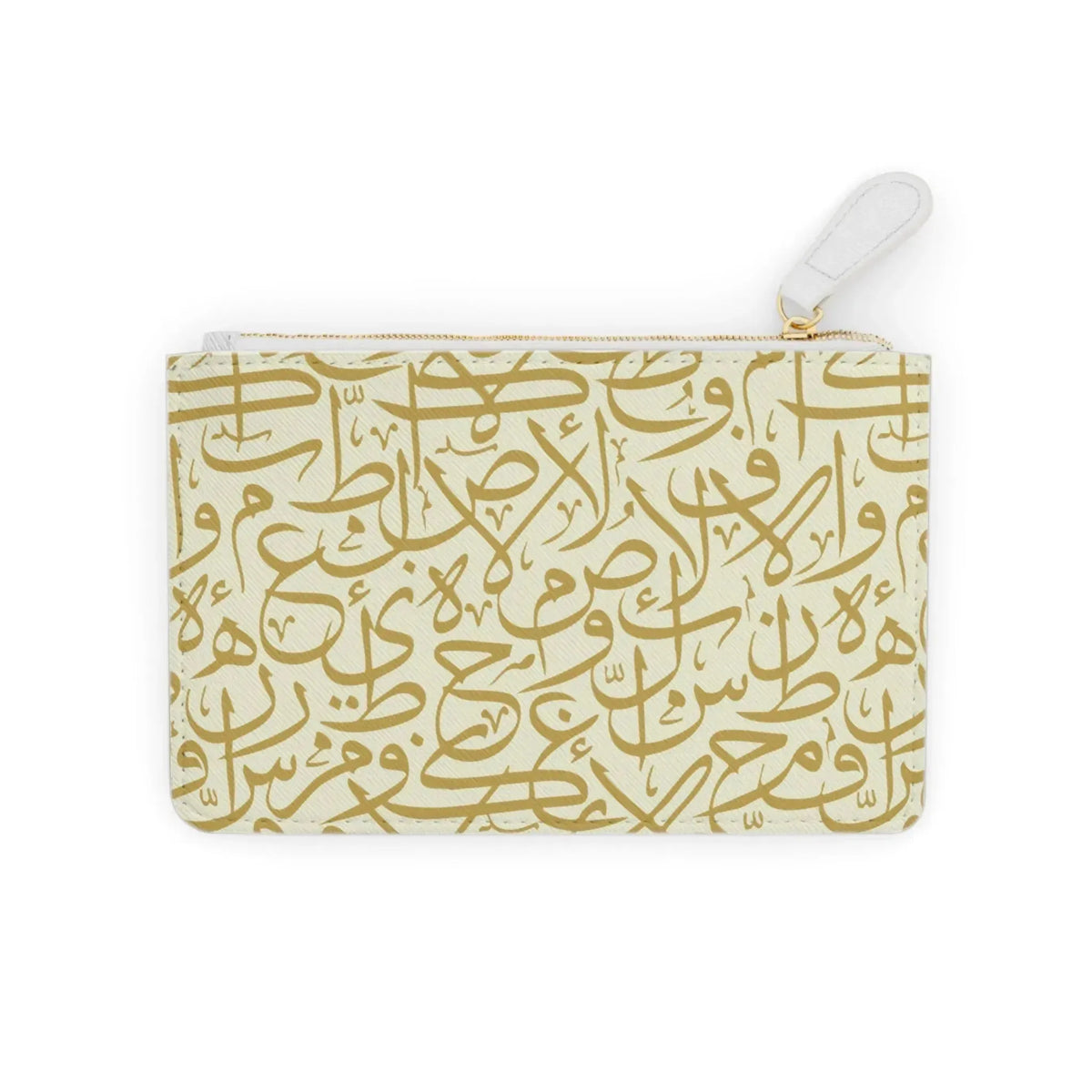 Beige and Gold Arabic Letters Mini Clutch Bag book cover