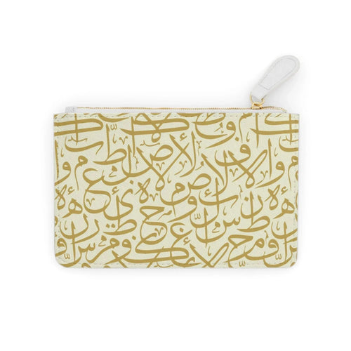Beige and Gold Arabic Letters Mini Clutch Bag book cover