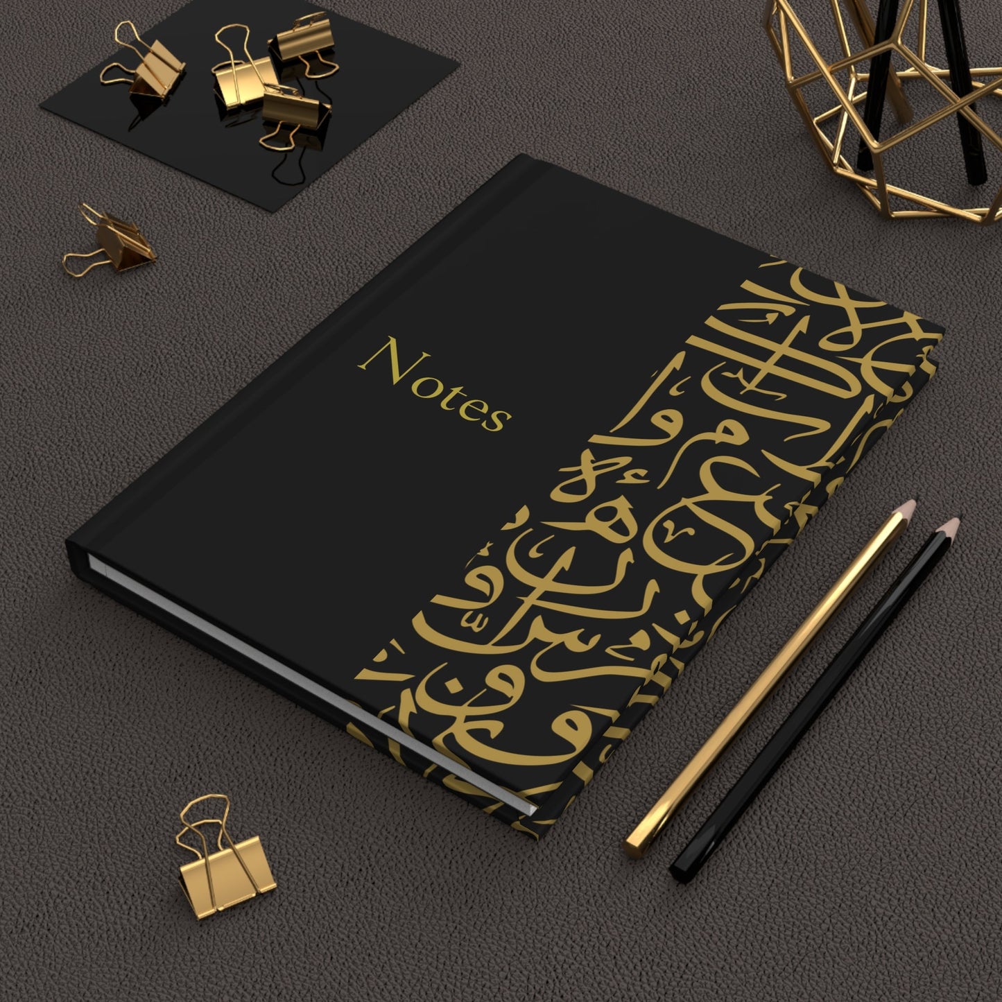 Black and Gold Arabic Letters Hardcover Journal Matte 2
