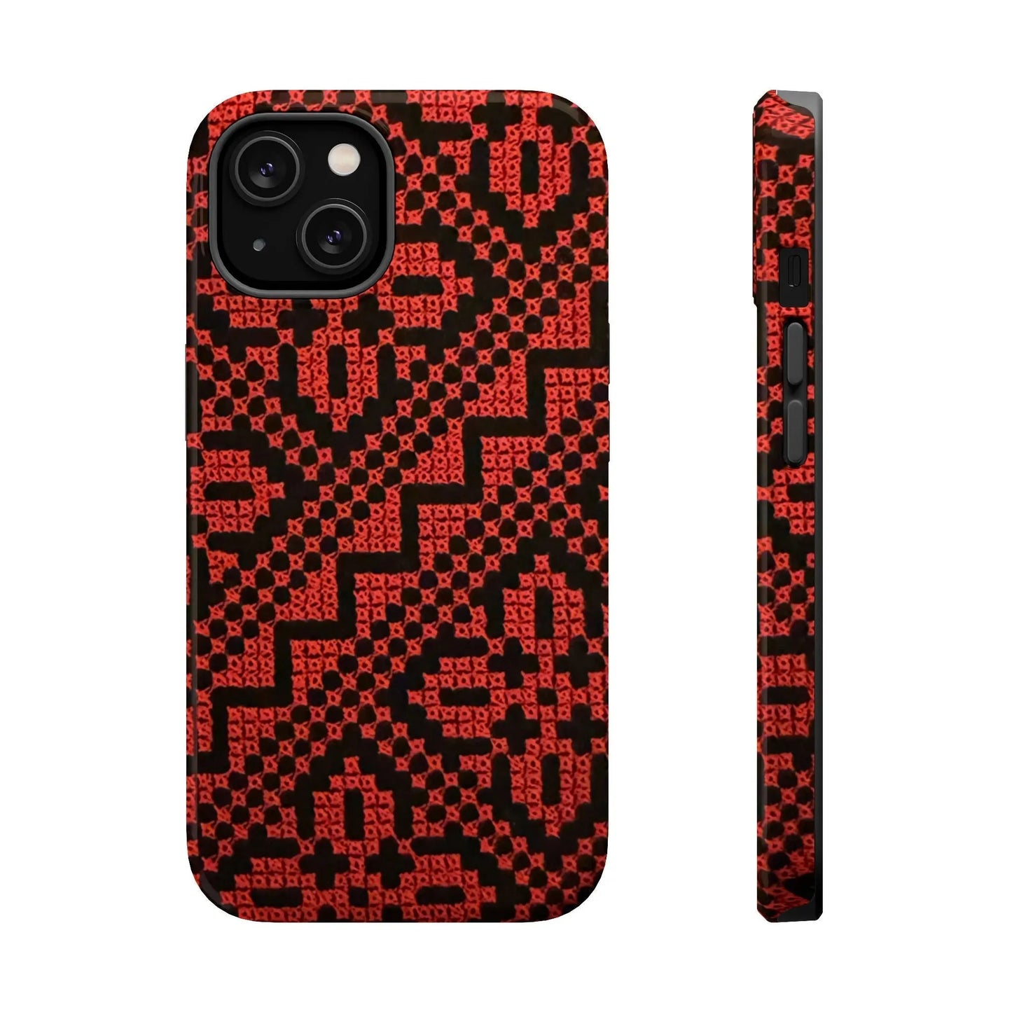 Red and Black Tatreez Design - Iphone Magnetic Tough Case book cover
