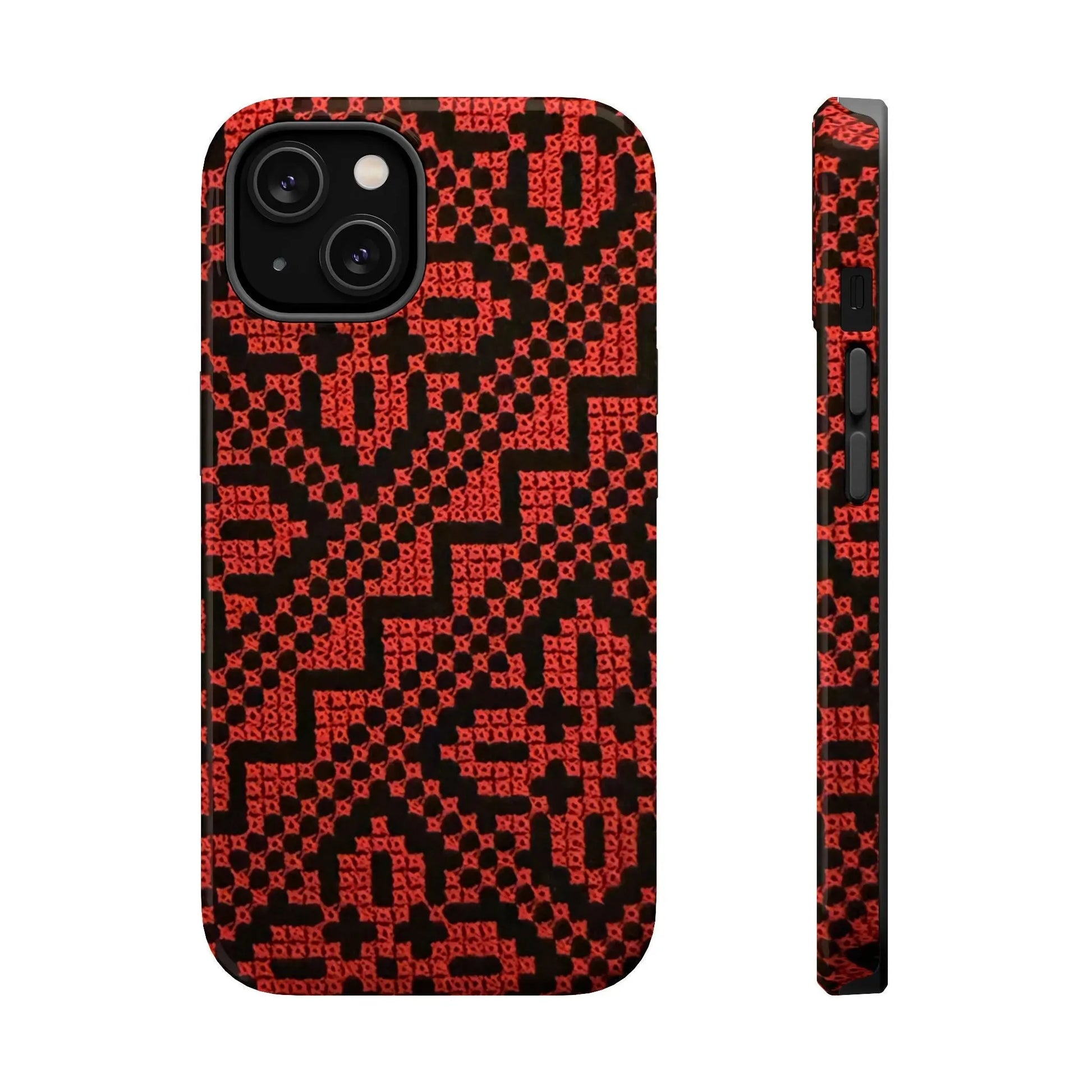 Red and Black Tatreez Design - Iphone Magnetic Tough Case book cover