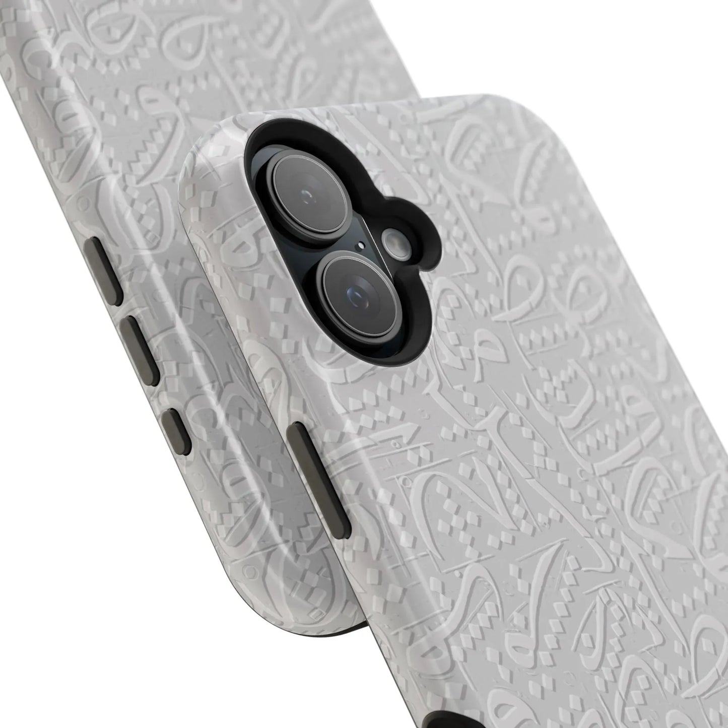 White Arabic calligraphy letters - Iphone Magnetic Tough Case book cover