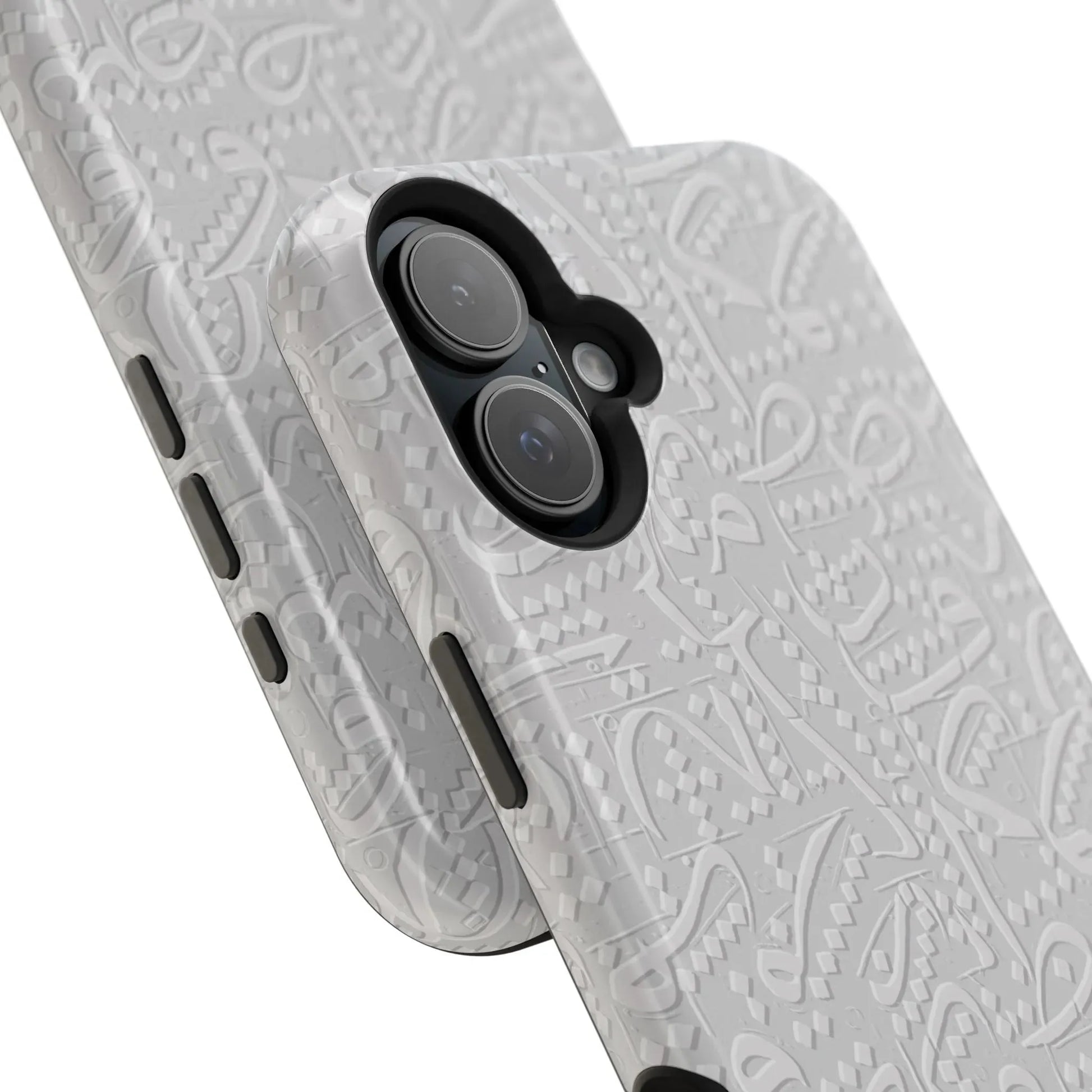 White Arabic calligraphy letters - Iphone Magnetic Tough Case book cover