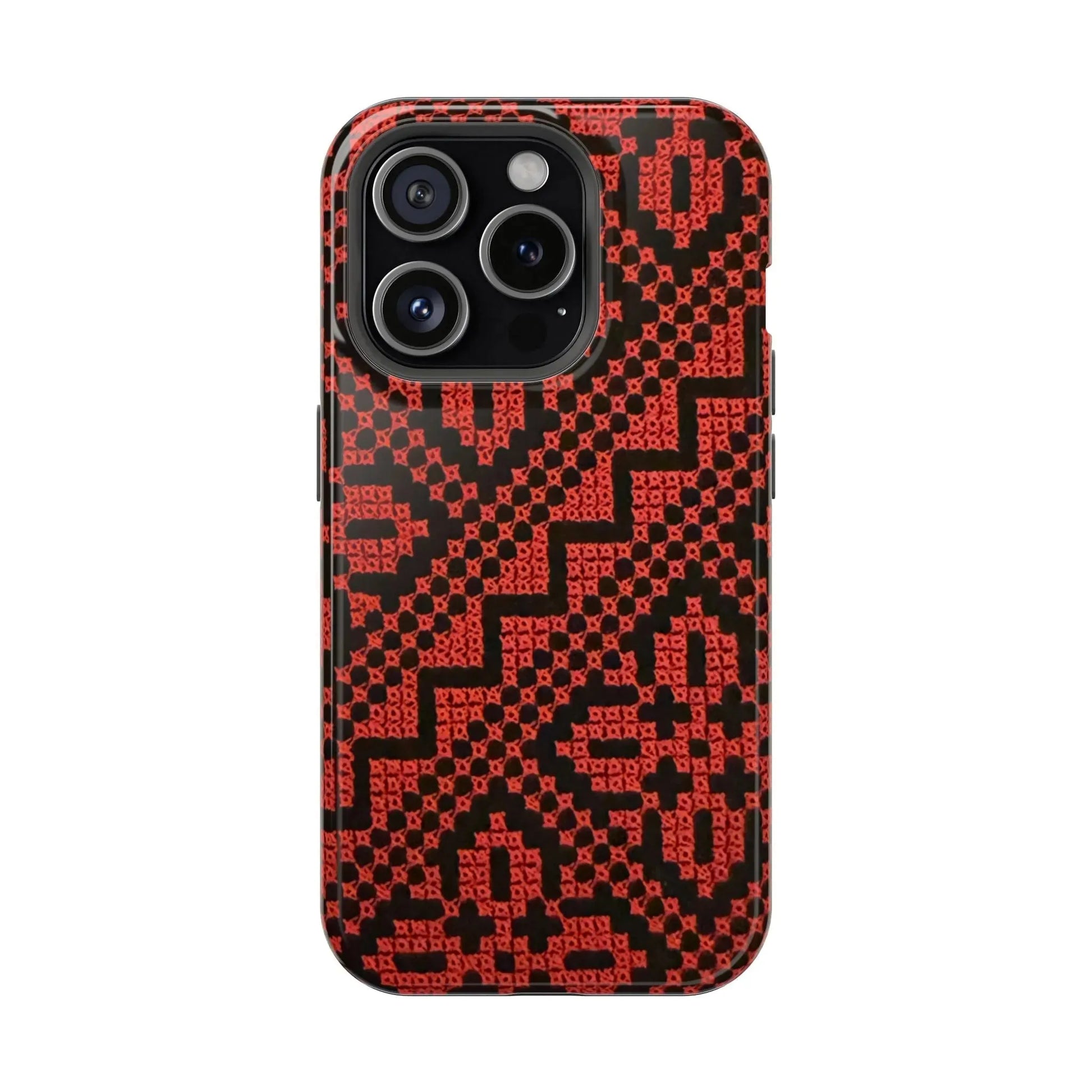 Red and Black Tatreez Design - Iphone Magnetic Tough Case book cover