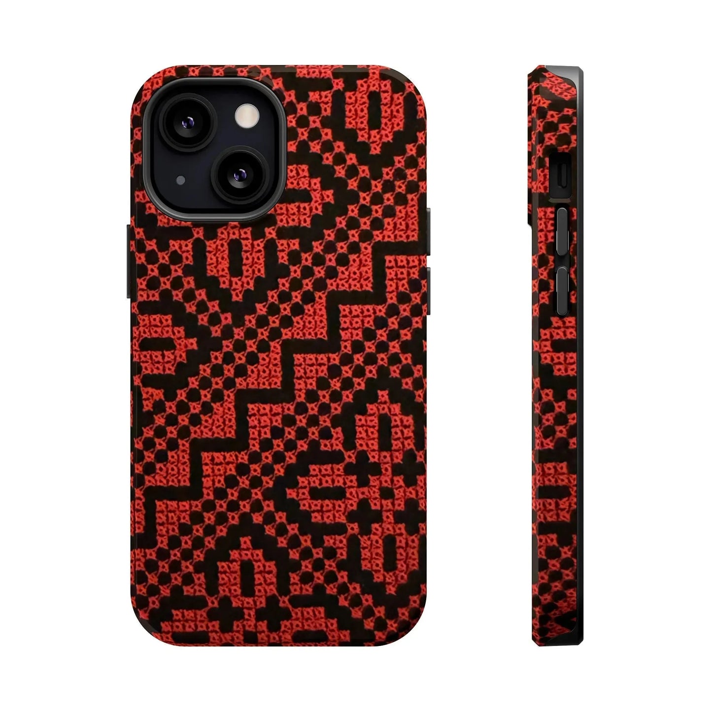 Red and Black Tatreez Design - Iphone Magnetic Tough Case book cover