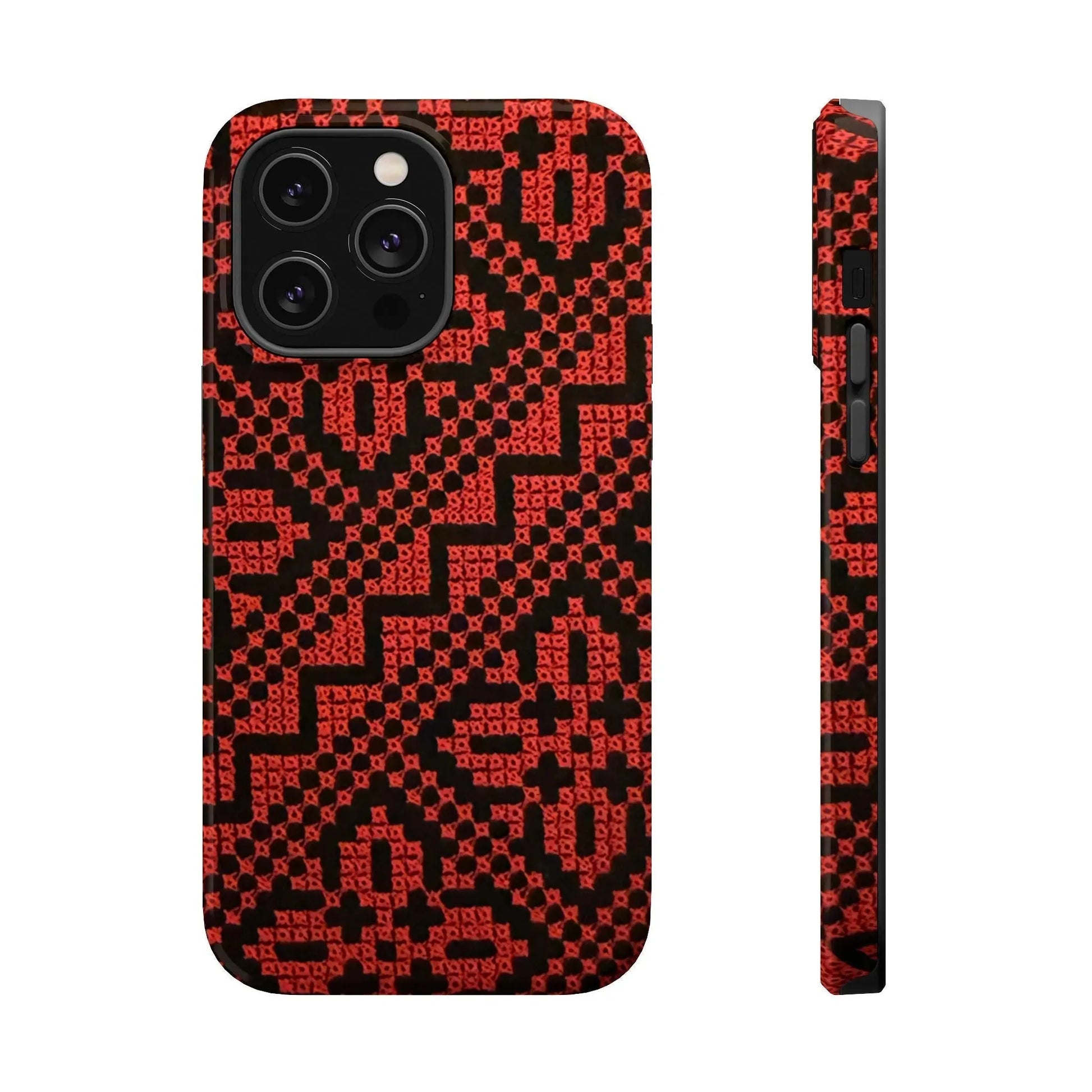 Red and Black Tatreez Design - Iphone Magnetic Tough Case book cover