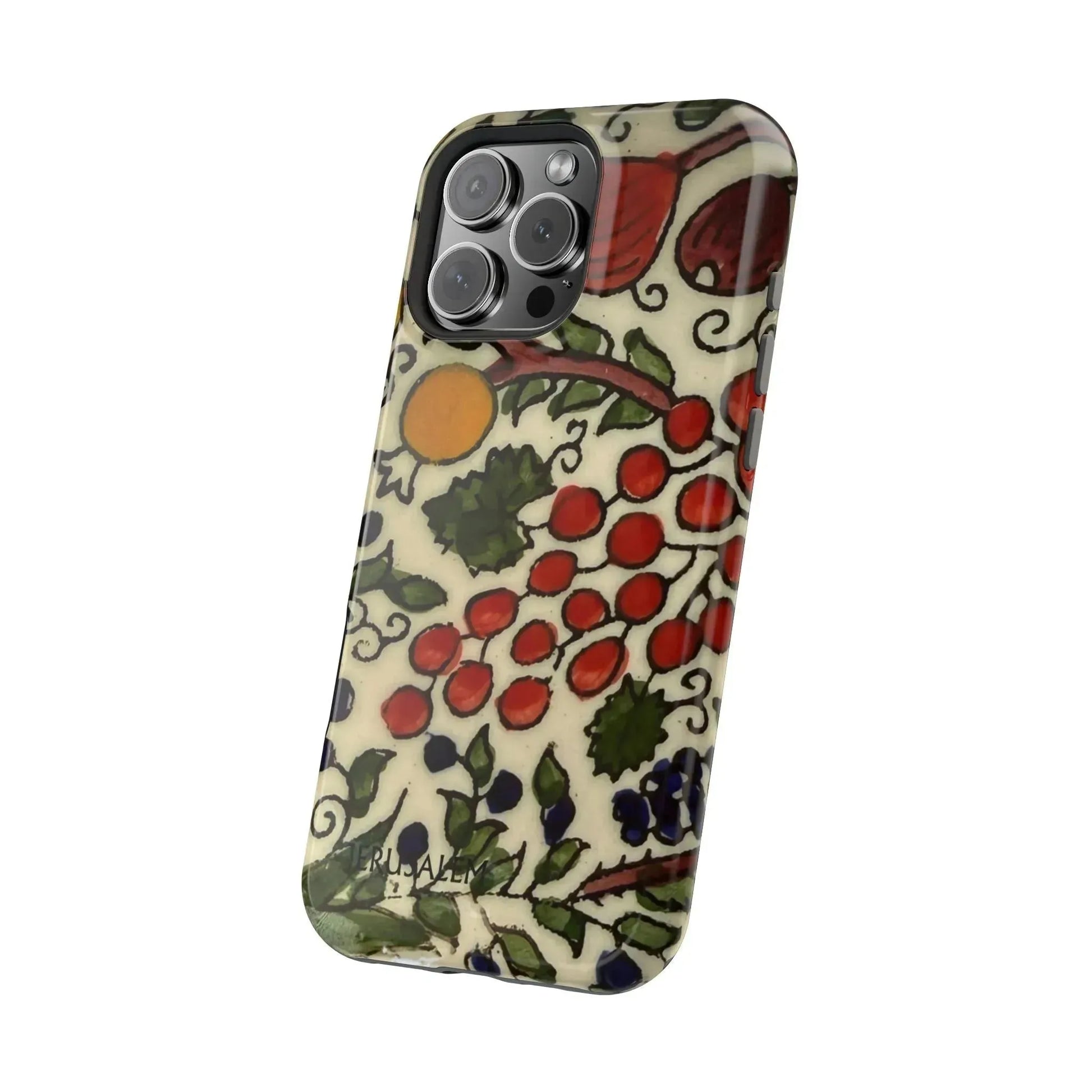 Jerusalem City Fruits Design Iphone Magnetic Tough Case book cover