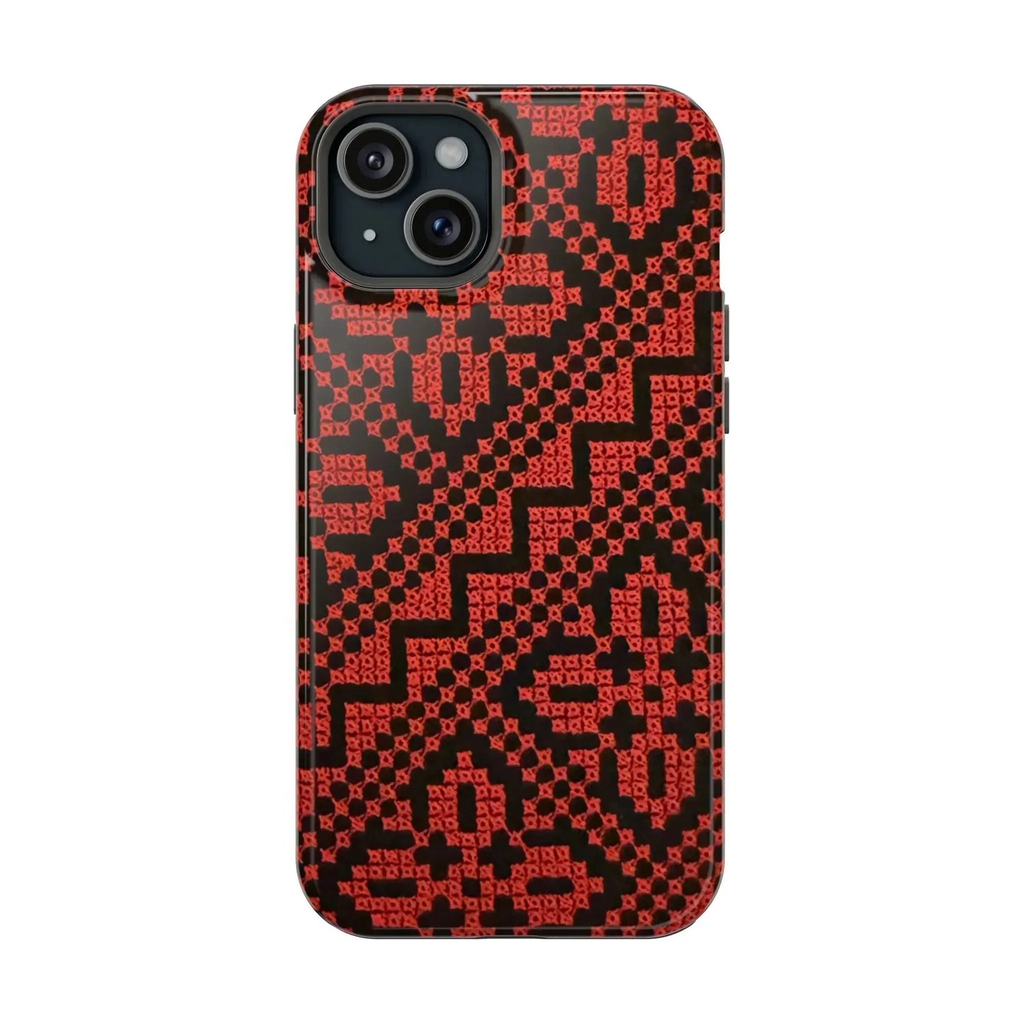 Red and Black Tatreez Design - Iphone Magnetic Tough Case book cover