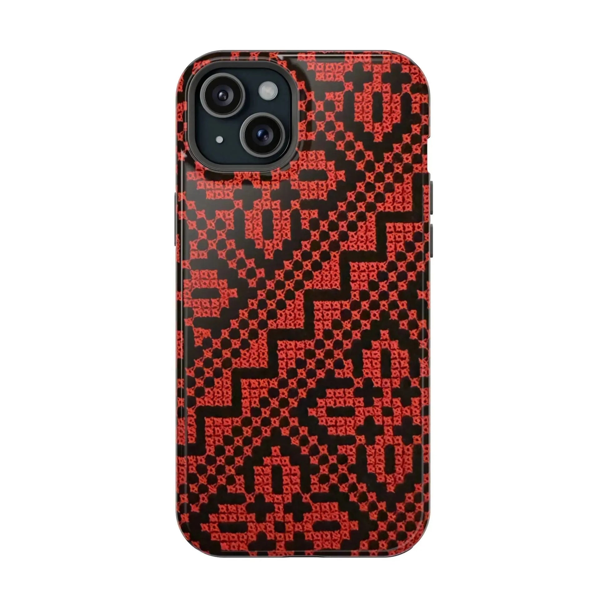 Red and Black Tatreez Design - Iphone Magnetic Tough Case book cover