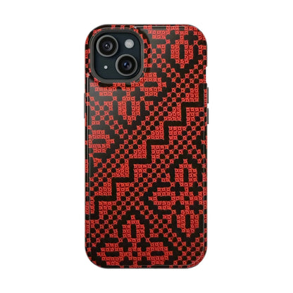 Red and Black Tatreez Design - Iphone Magnetic Tough Case book cover