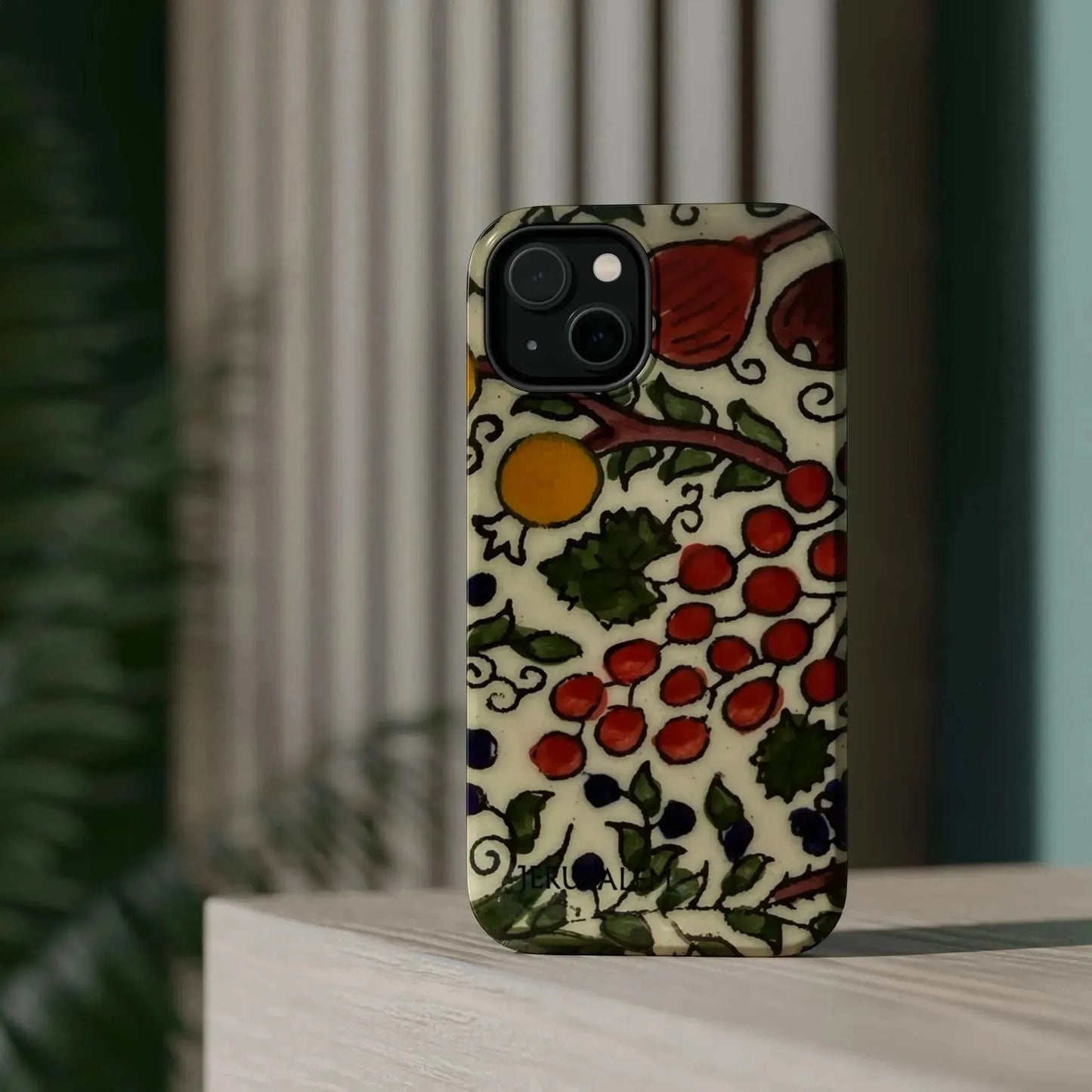 Jerusalem City Fruits Design Iphone Magnetic Tough Case book cover