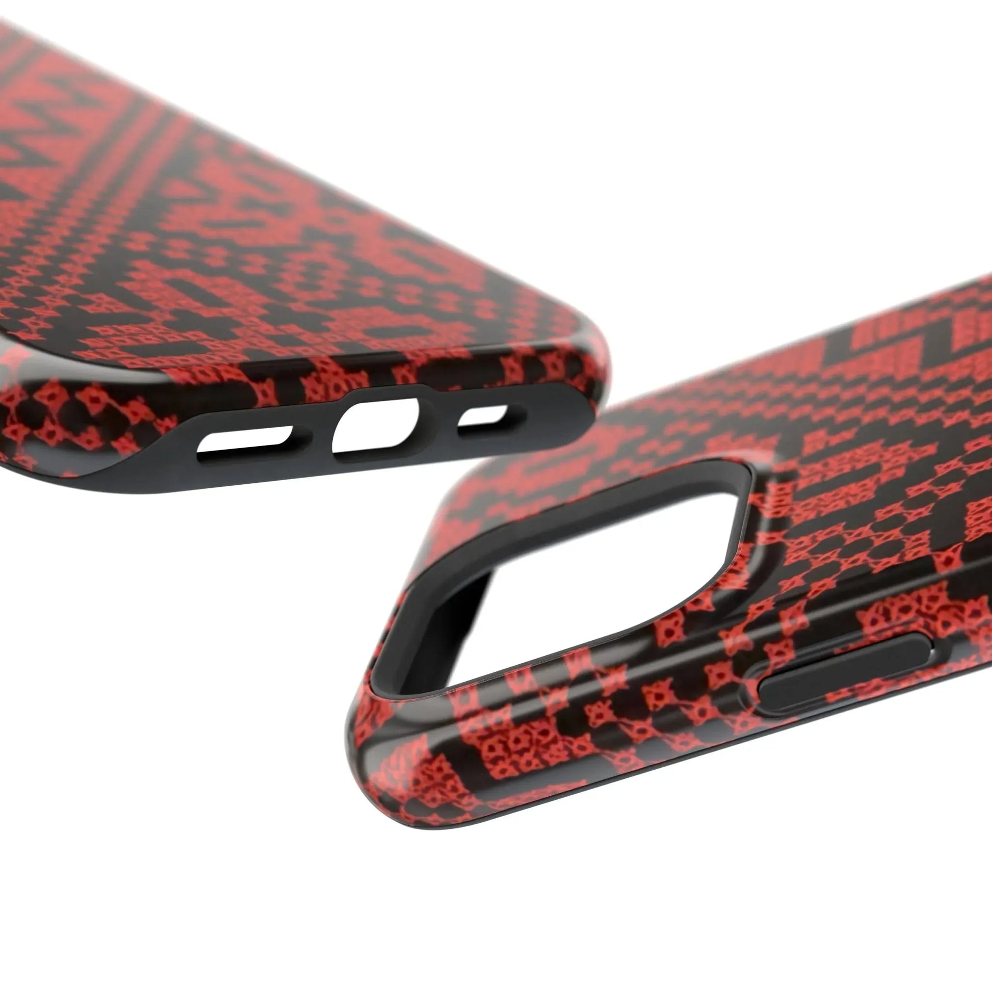 Red and Black Tatreez Design - Iphone Magnetic Tough Case book cover