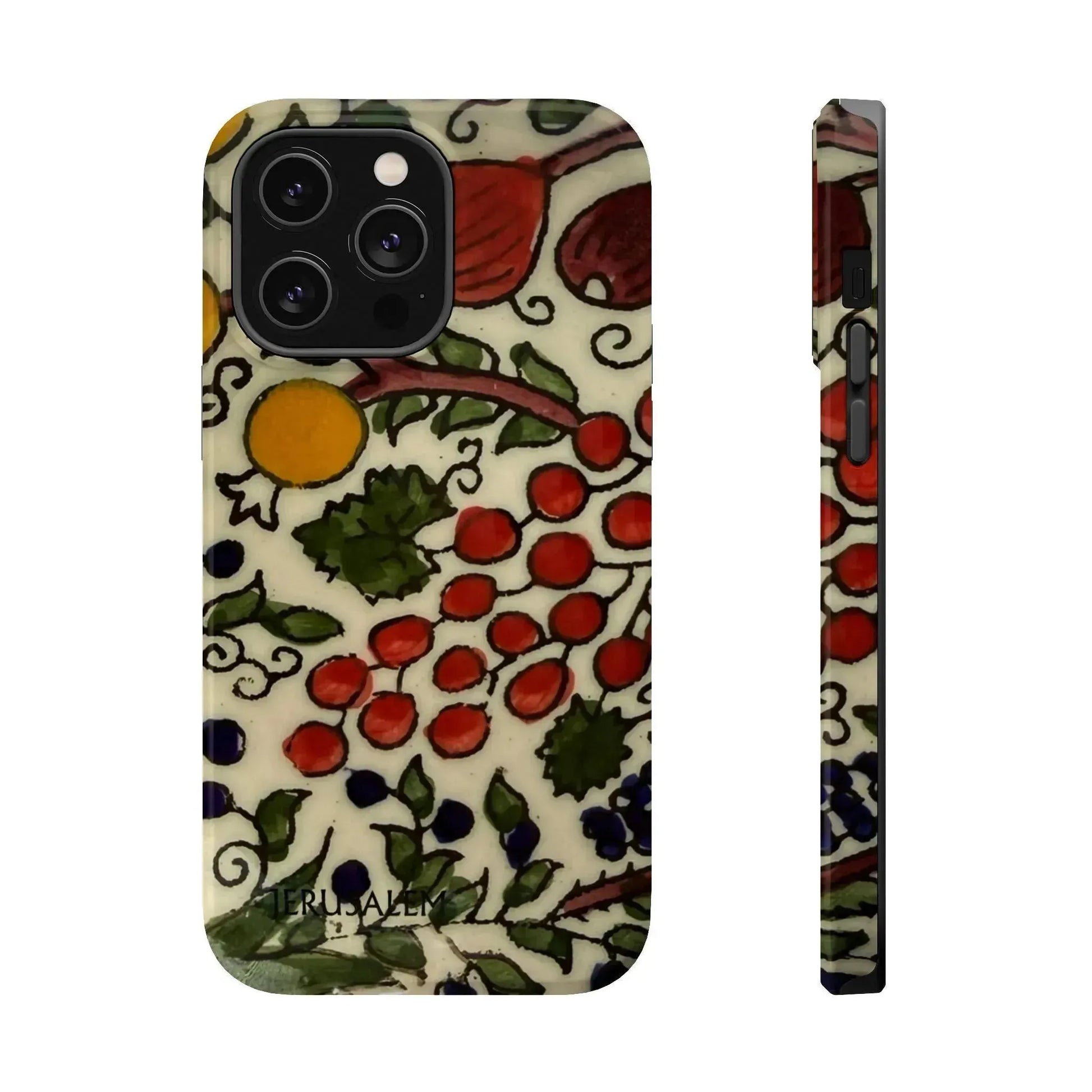 Jerusalem City Fruits Design Iphone Magnetic Tough Case book cover