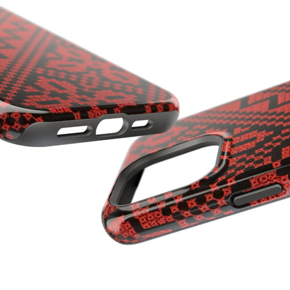 Red and Black Tatreez Design - Iphone Magnetic Tough Case book cover