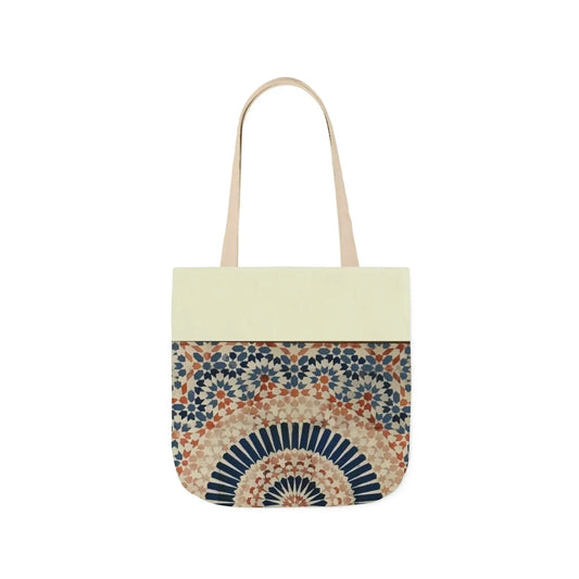 Moroccan Design Tote Bag, 3-Color Straps