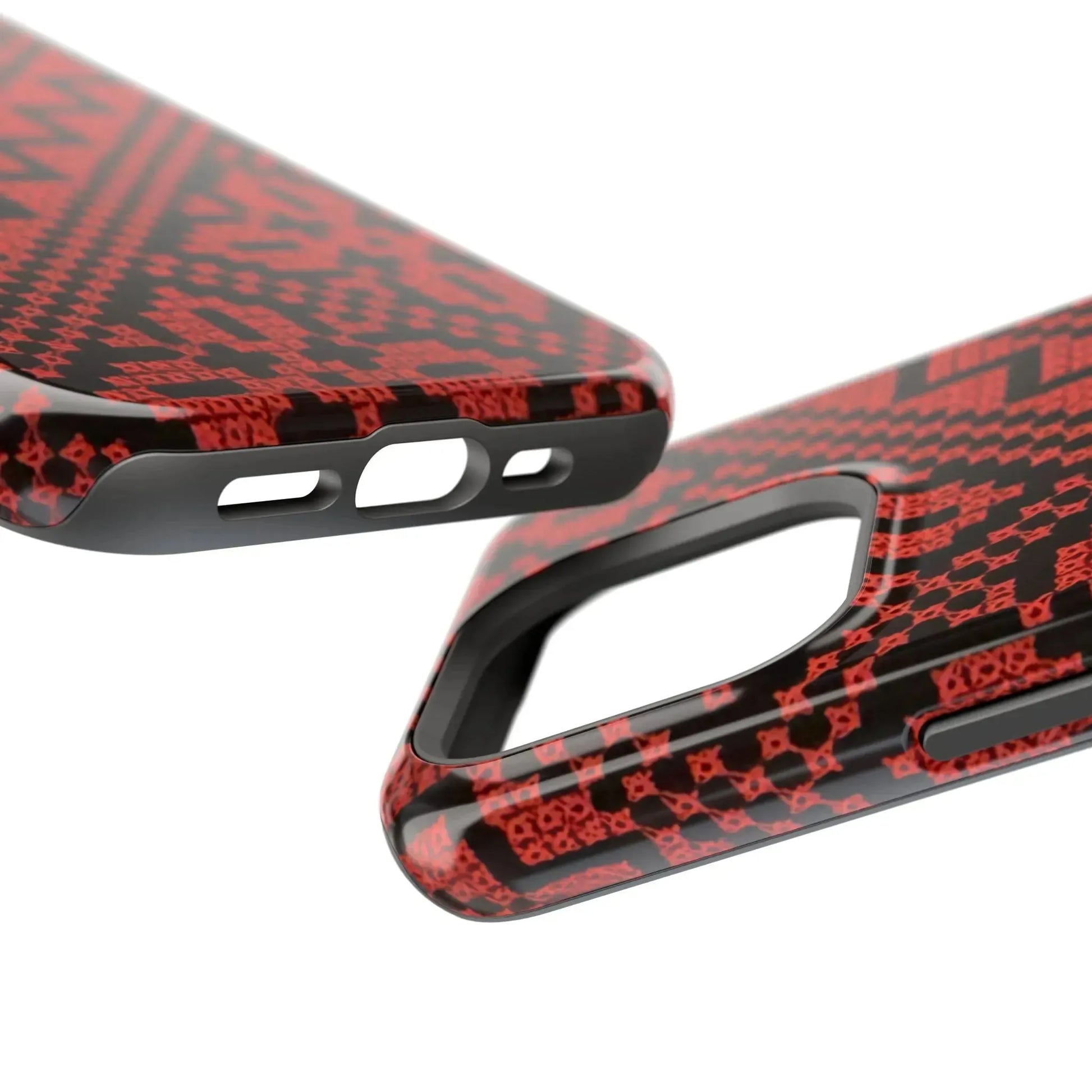 Red and Black Tatreez Design - Iphone Magnetic Tough Case book cover