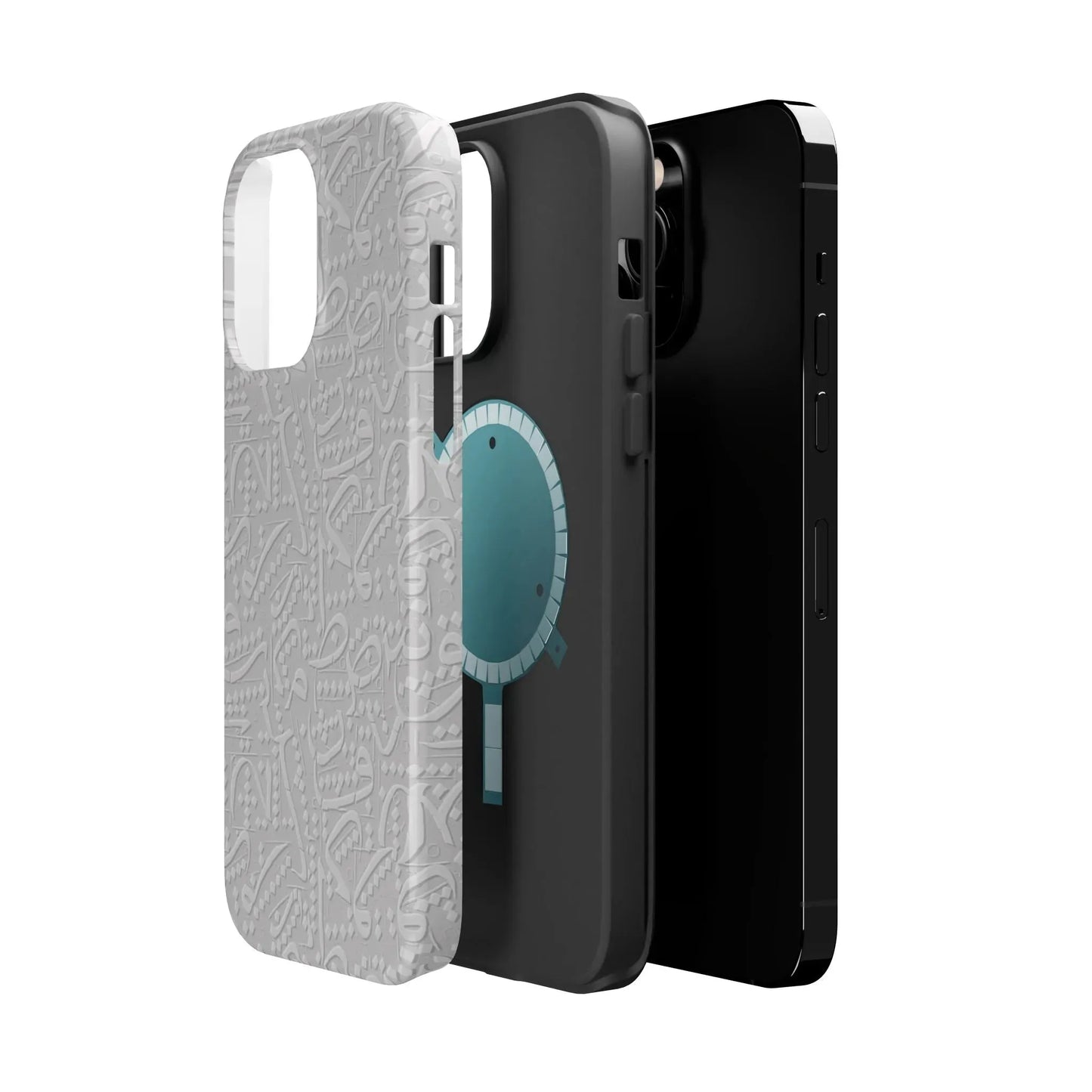 White Arabic calligraphy letters - Iphone Magnetic Tough Case book cover