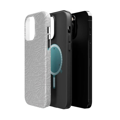 White Arabic calligraphy letters - Iphone Magnetic Tough Case book cover