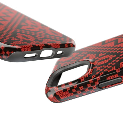 Red and Black Tatreez Design - Iphone Magnetic Tough Case book cover