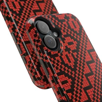 Red and Black Tatreez Design - Iphone Magnetic Tough Case book cover