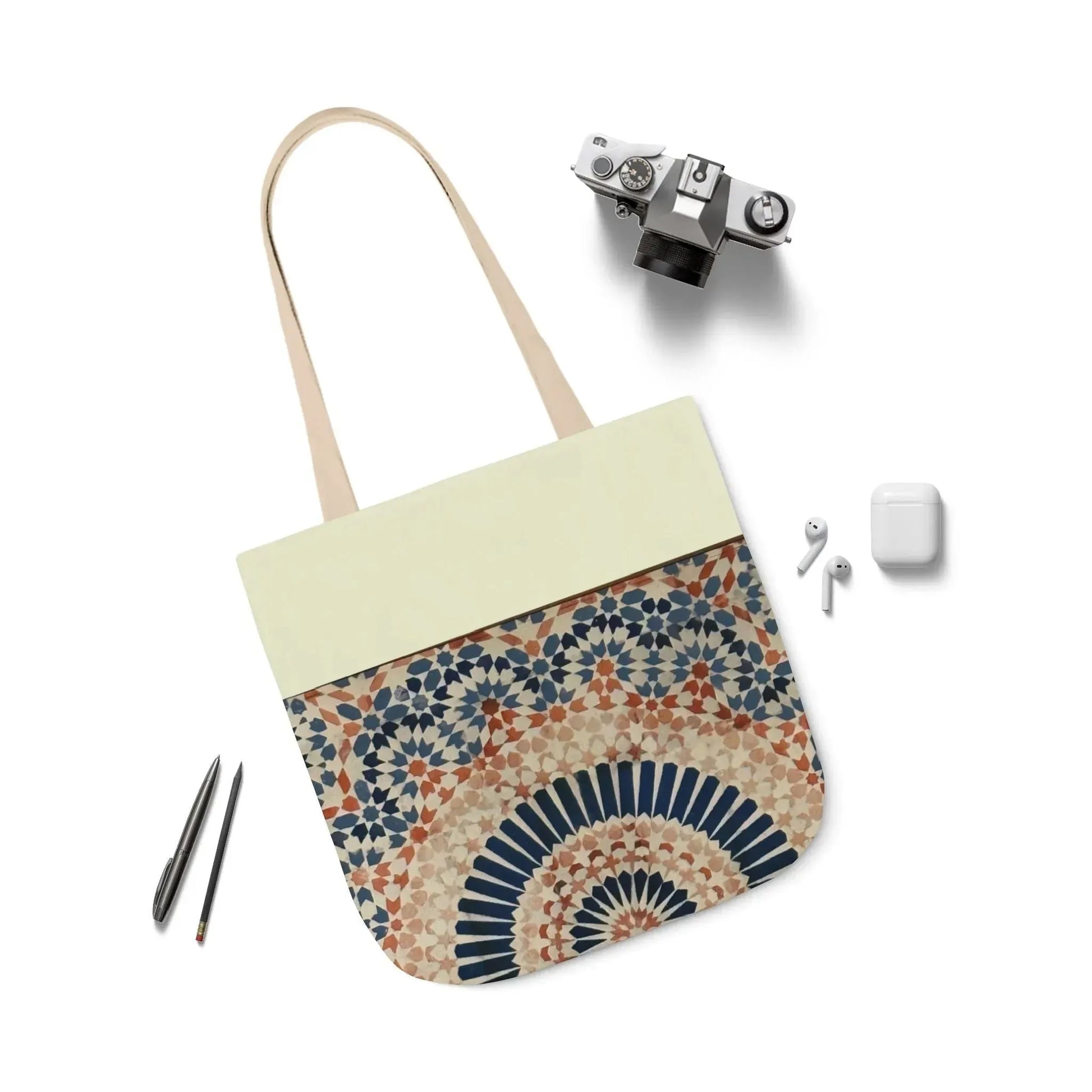 Moroccan Design Tote Bag, 3-Color Straps book cover