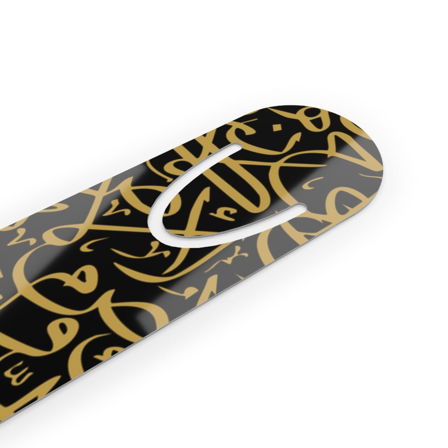 Black and Gold Arabic Letters Bookmark - Stylish Metal Page Holder