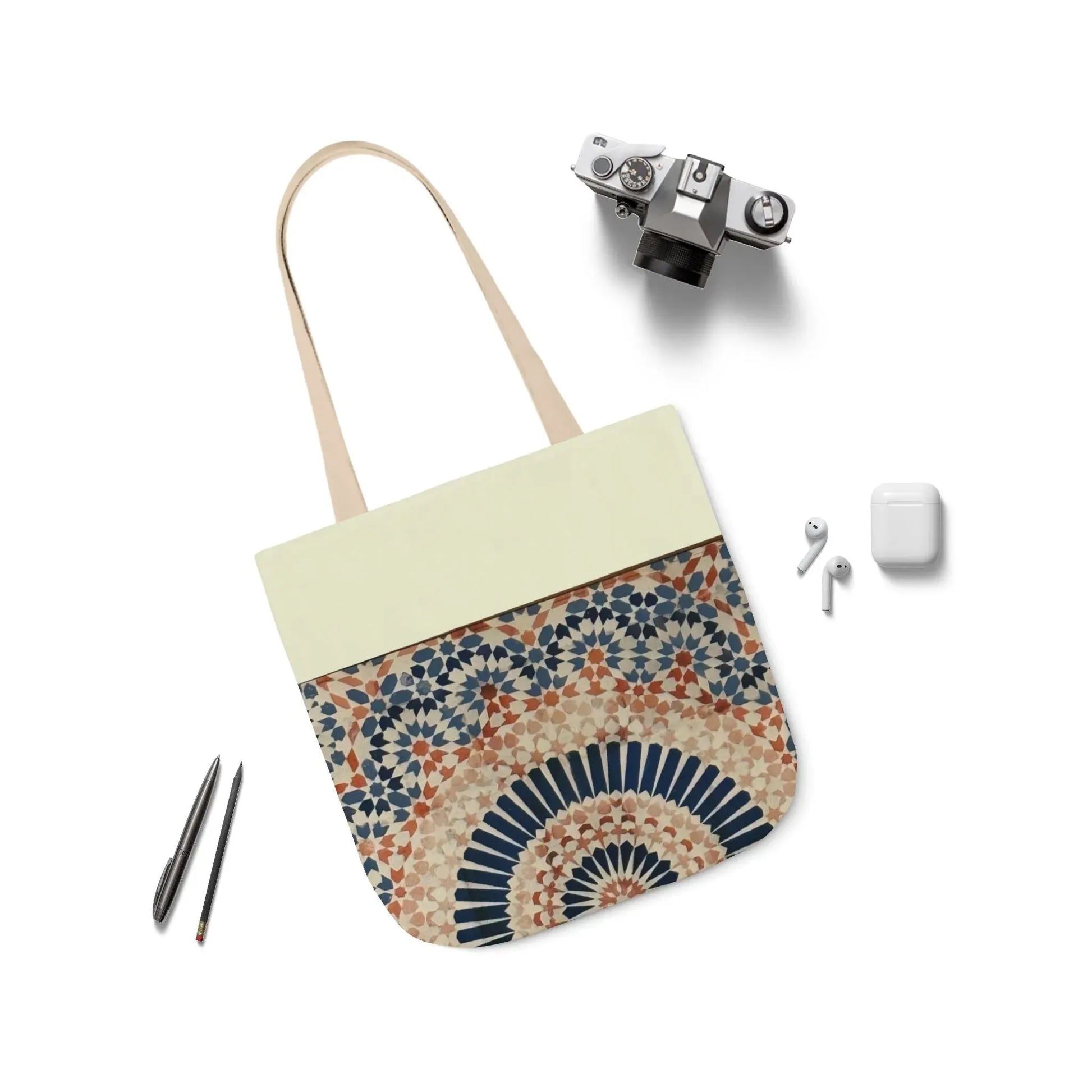 Moroccan Design Tote Bag, 3-Color Straps book cover