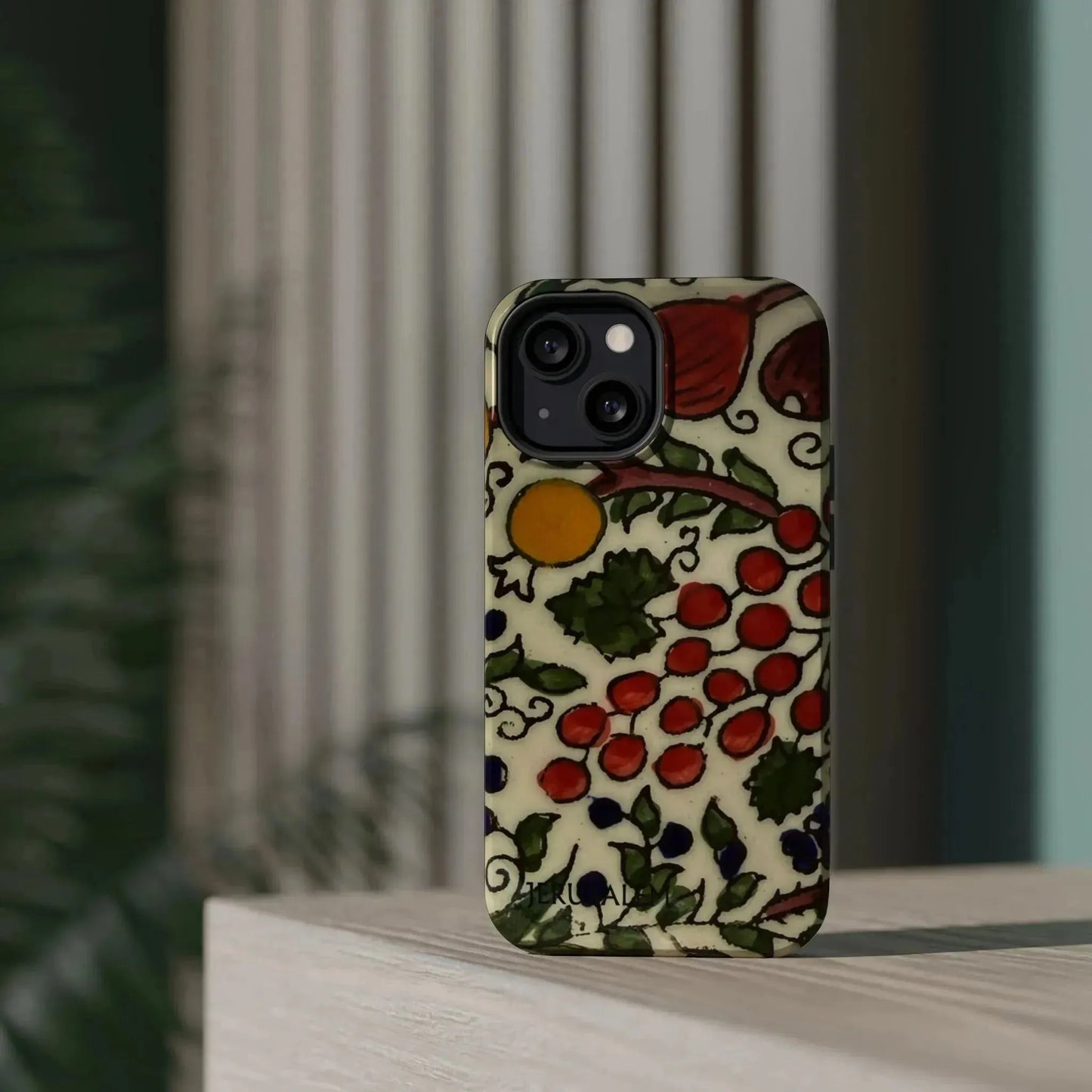 Jerusalem City Fruits Design Iphone Magnetic Tough Case book cover
