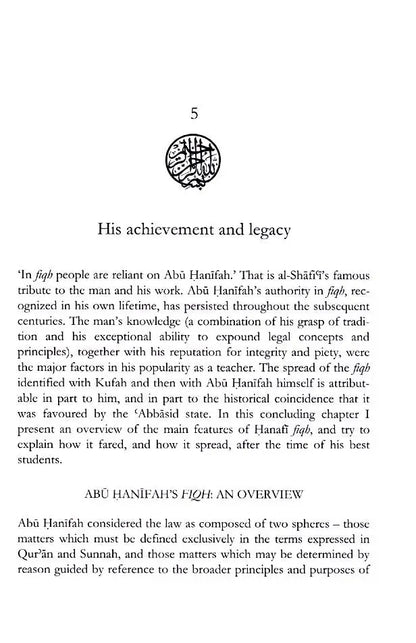Abu Hanifah : His Life, Legal Method and Legacy Kube Publishing