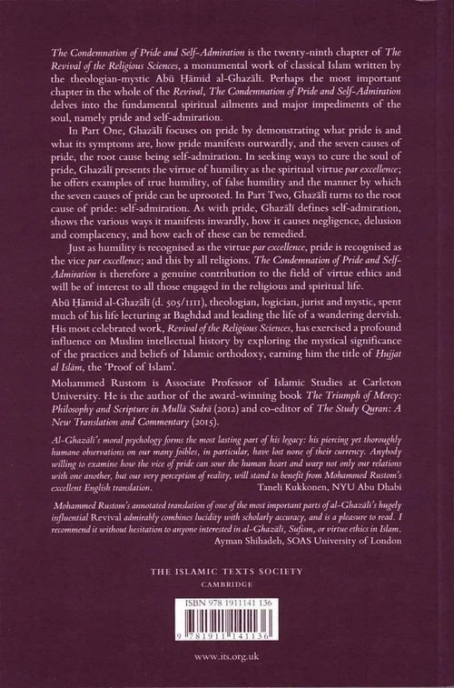 Al-Ghazali on the Condemnation of Pride and Self-Admiration by al-Ghazali book cover