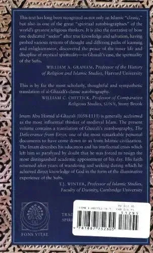 Al-Ghazali's Path To Sufism: His Deliverance from Error by al-Ghazali book cover