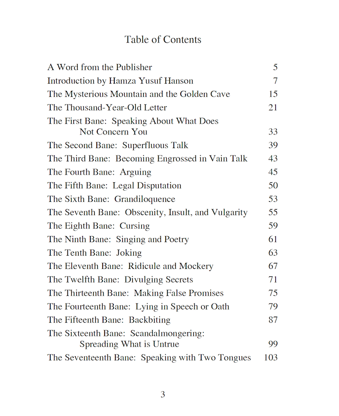 Al-Ghazali: The Banes of the Tongue for Young People & Their Parents – Book 24