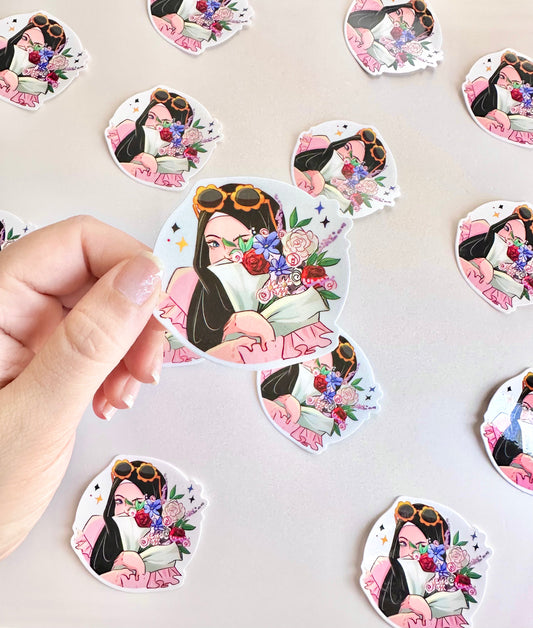 Flowery Hijabi - Sticker