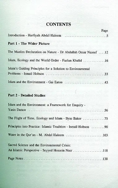 Islam and the Environment Taha Publishers