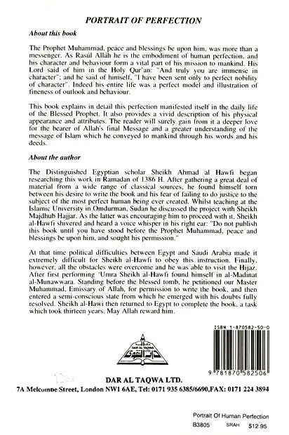 Portrait of Human Perfection: A Description of the Appearance and Character of the Prophet Muhammad Dar Al Taqwa