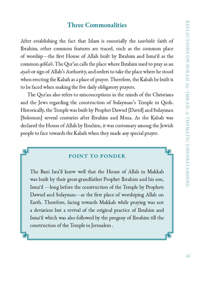 Reflections on Surah Al Imran: A Thematic Understanding