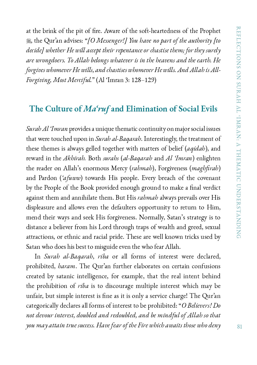 Reflections on Surah Al Imran: A Thematic Understanding