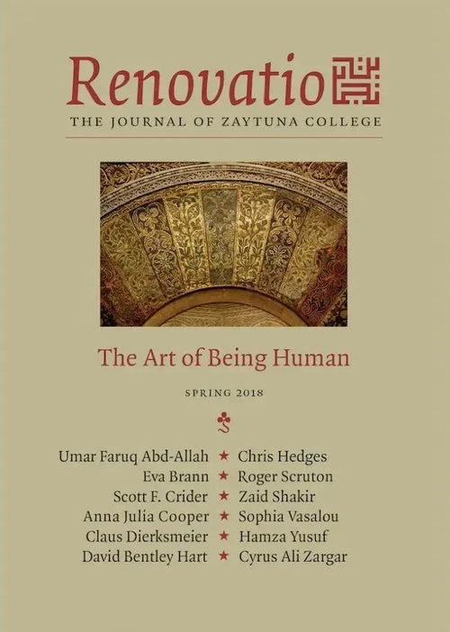 Renovatio: The Art of Being Human - Spring 2018 by Hamza Yusuf book cover