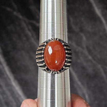 Crimson Aqeeq Khatam Ring