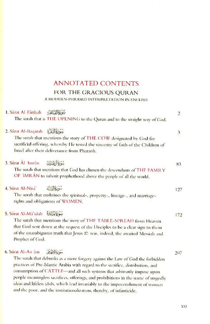 The Gracious Qur'an: A Modern Phrased Interpretation in Arabic-English Universal Knowledge Institute