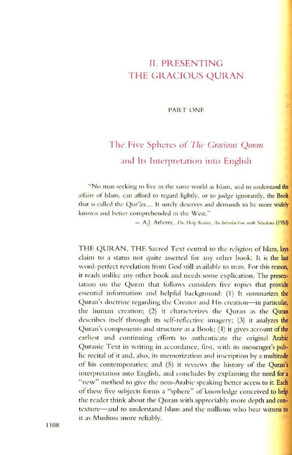 The Gracious Qur'an: A Modern Phrased Interpretation in Arabic-English Universal Knowledge Institute