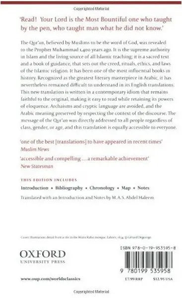 The Qur'an: The new Translation by M.A.S Abdel Haleem Oxford University Press