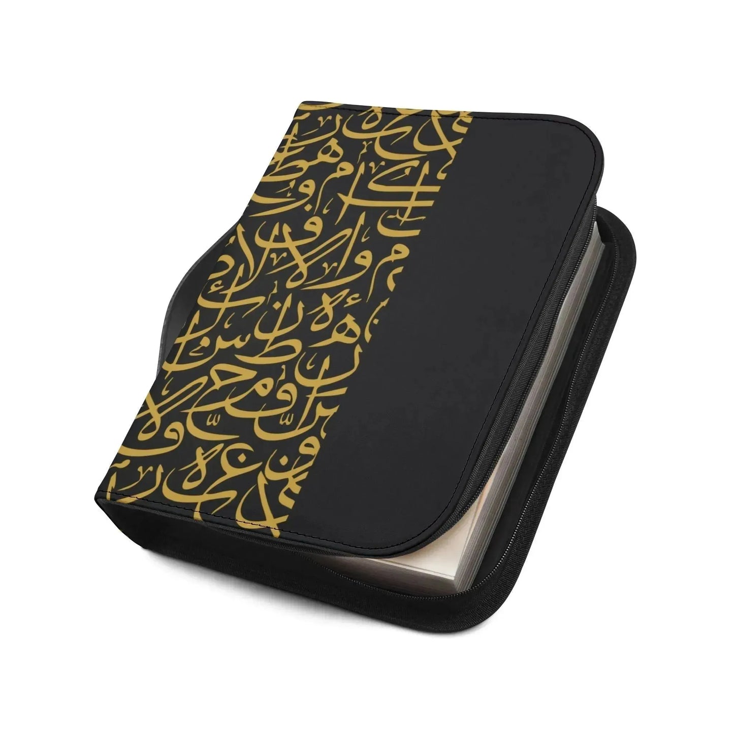 Gold and Black Arabic Letters Quran Cover - Mecca Books