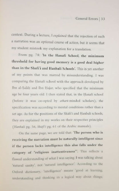 Hanafi Principles Of Testing Hadith: The Official Erratum